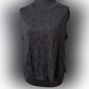 Evolution and Creation Black Floral Muscle‎ Tee